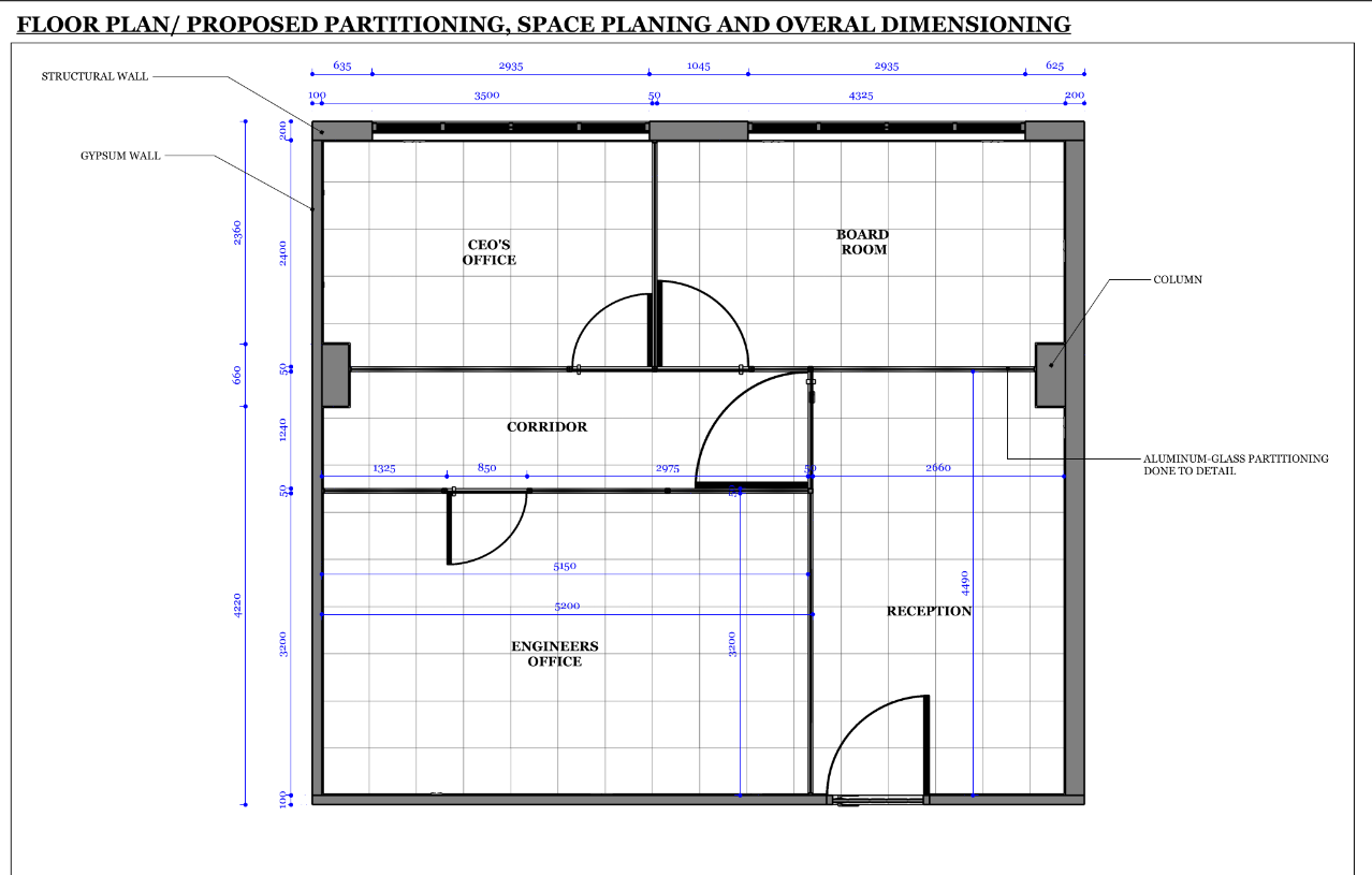 Office space floor plan for Centric Technology Solutions